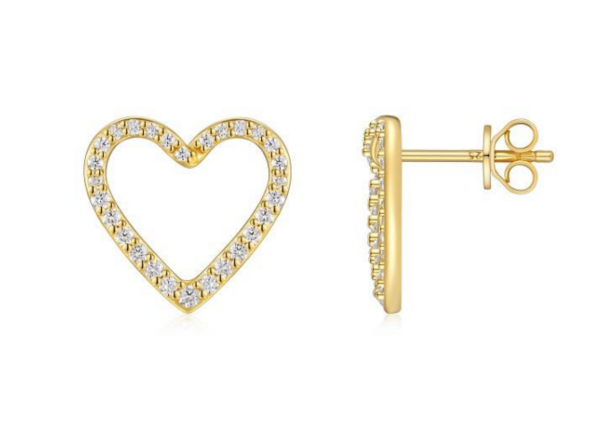 Aretes Corazon Oro 18k