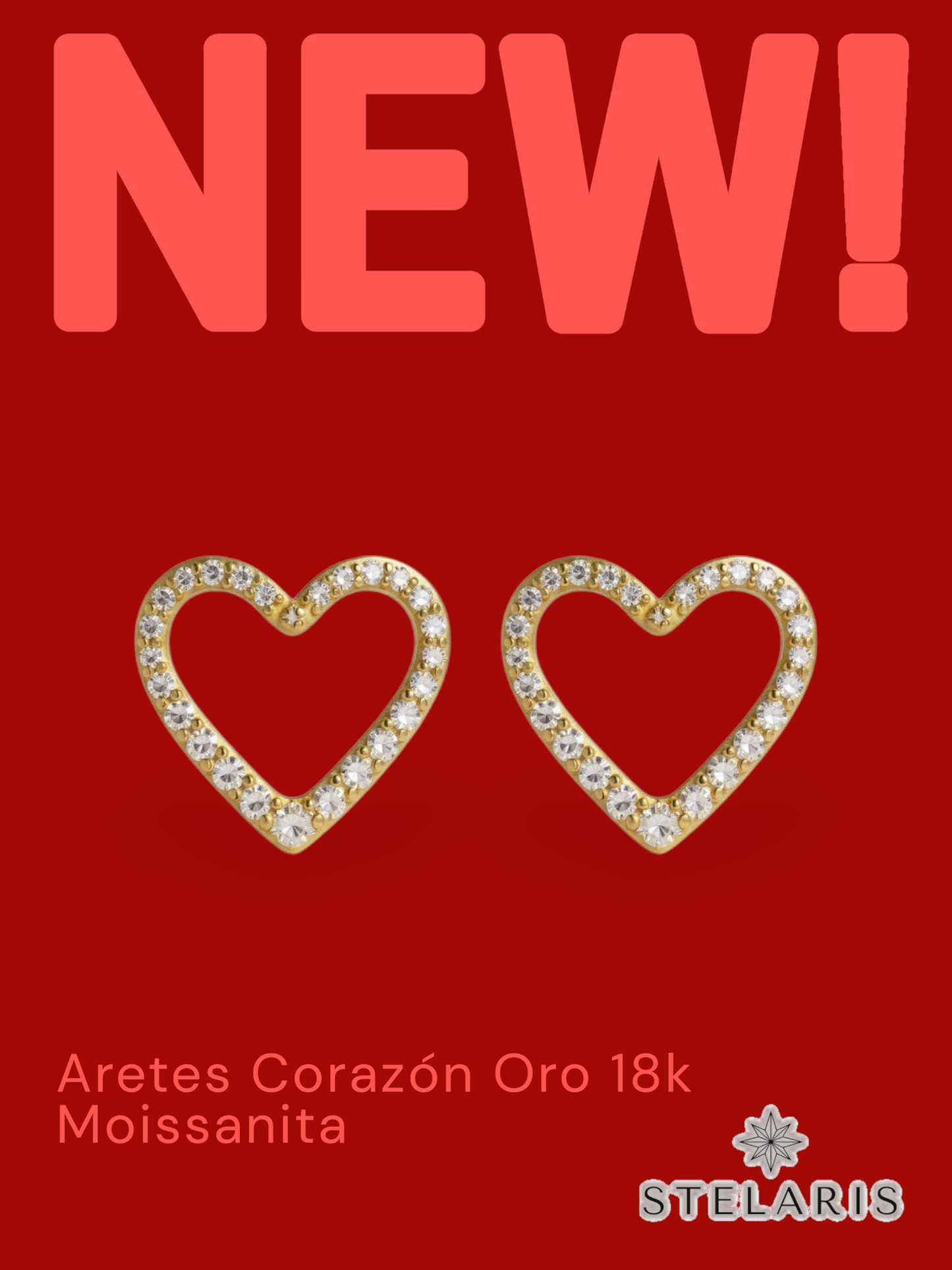 Aretes Corazon Oro 18k