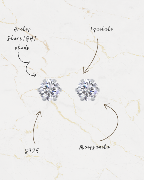 Aretes Starlight stud S925 1 carat