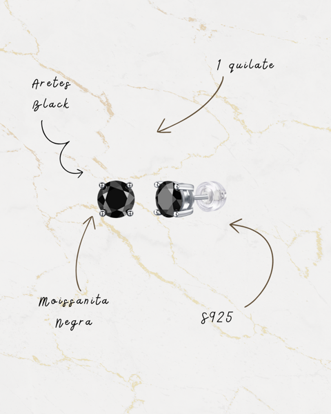 Aretes Black S925