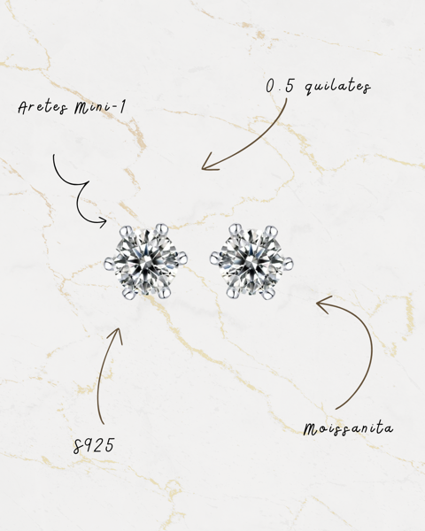 Aretes mini 1 S925 stud 0.5 carat