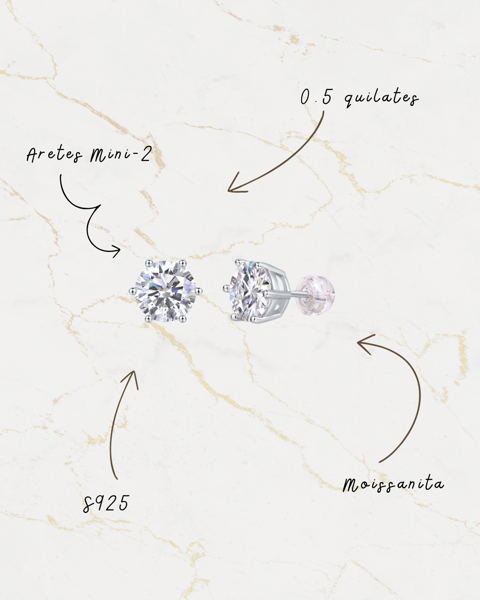 Aretes mini 2 stud S925 0.5 carat