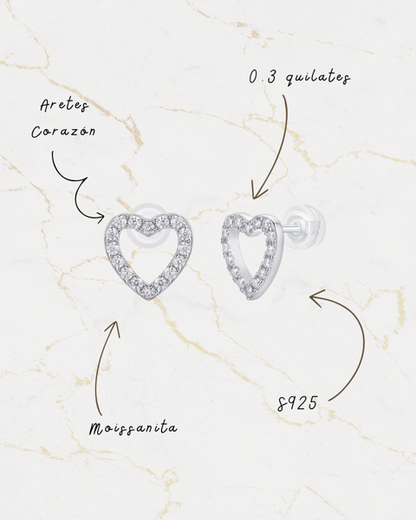 Aretes Corazon S925 0.3 Carat
